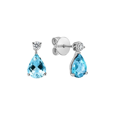 Diamond earrings with Topaz Ismene