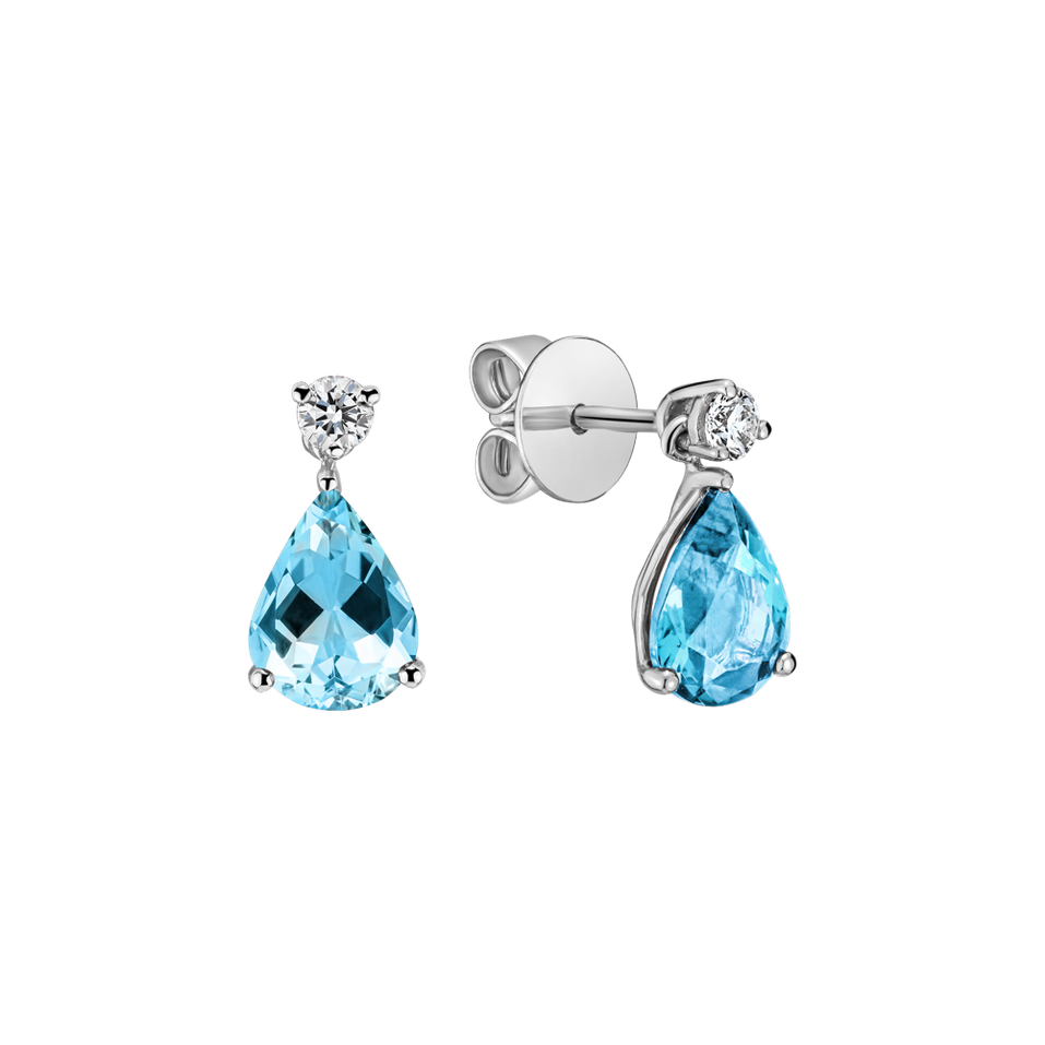 Diamond earrings with Topaz Ismene