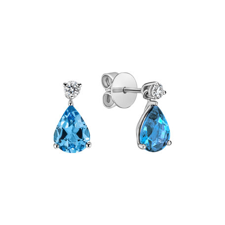 Diamond earrings with Topaz Ismene