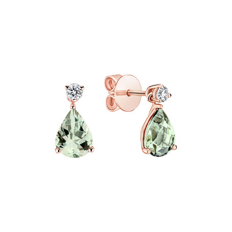 Diamond earrings with Amethyst Ismene