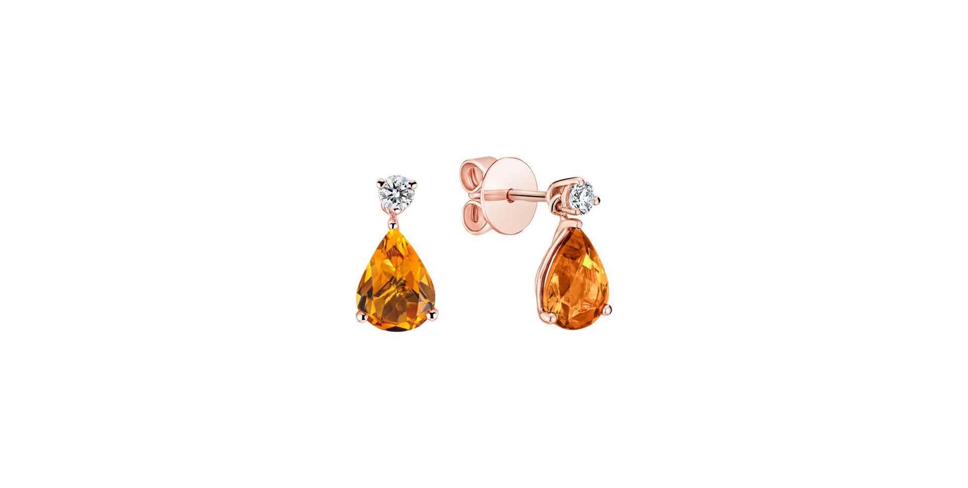 Diamond earrings with Citrine Ismene
