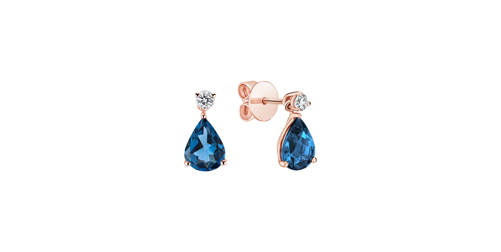 Diamond earrings with Topaz Ismene