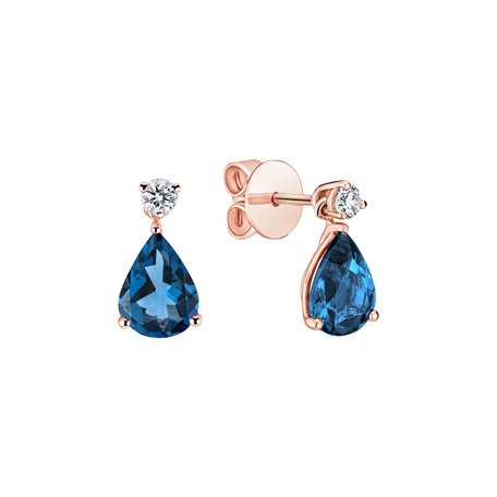 Diamond earrings with Topaz Ismene