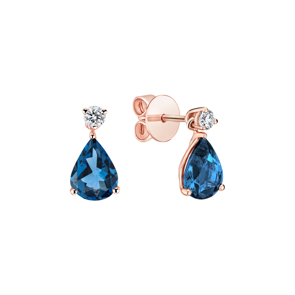 Diamond earrings with Topaz Ismene