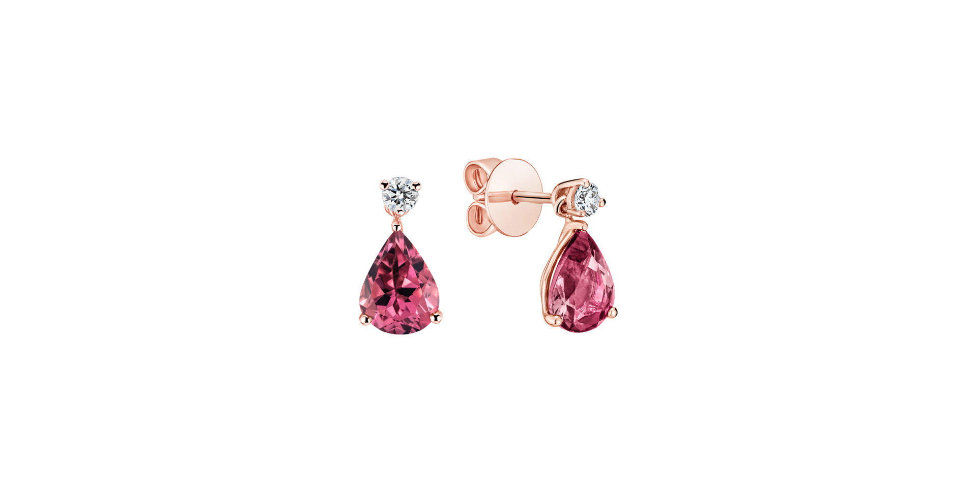 Diamond earrings with Tourmaline Ismene