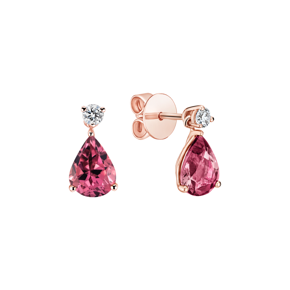 Diamond earrings with Tourmaline Ismene