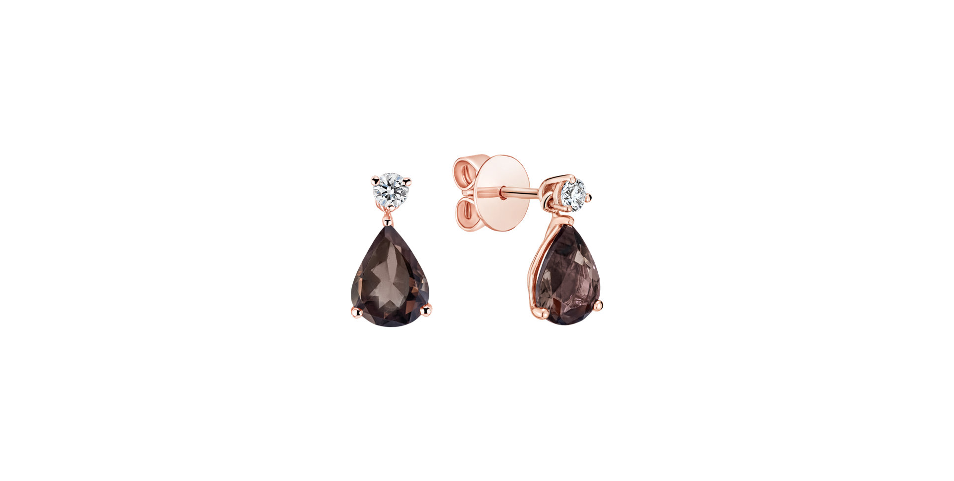 Diamond earrings with Quartz Ismene