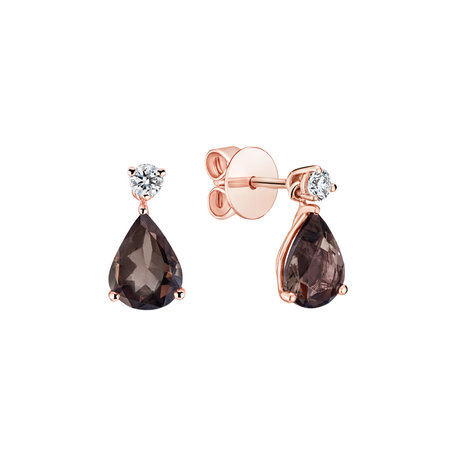Diamond earrings with Quartz Ismene