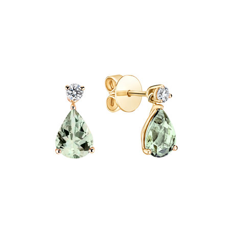 Diamond earrings with Amethyst Ismene