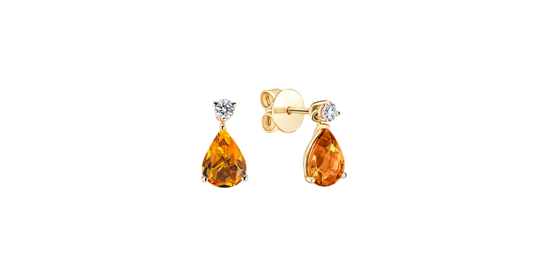 Diamond earrings with Citrine Ismene