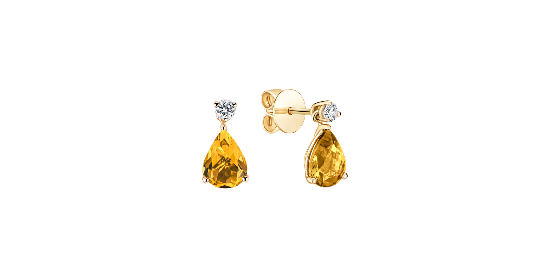 Diamond earrings with Citrine Ismene