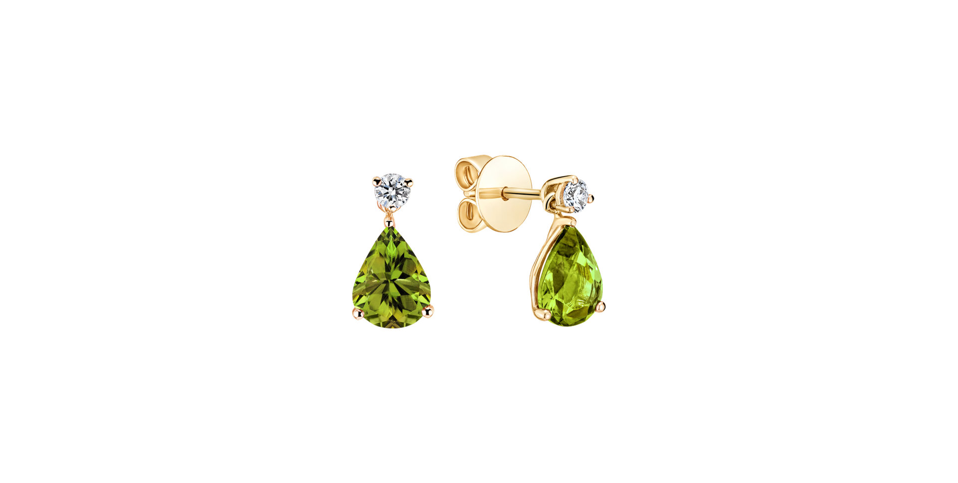 Diamond earrings with Peridot Ismene