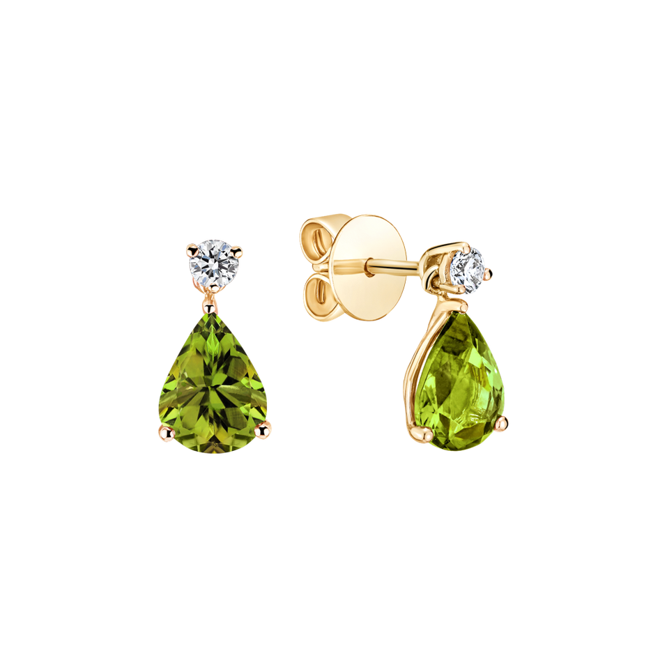 Diamond earrings with Peridot Ismene