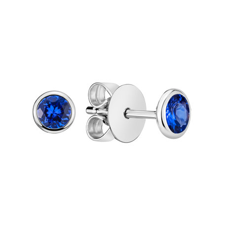 Earrings with Tanzanite Shiny Dots