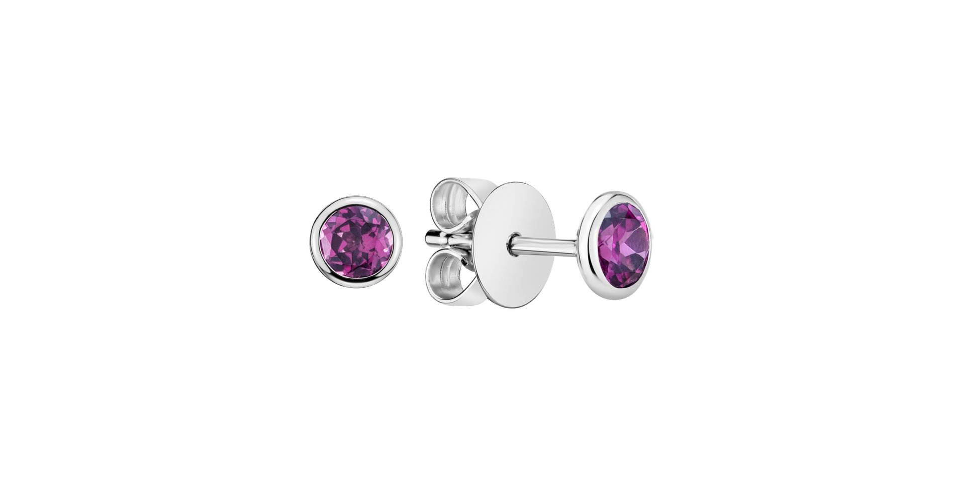 Earrings with Rhodolite Shiny Dots