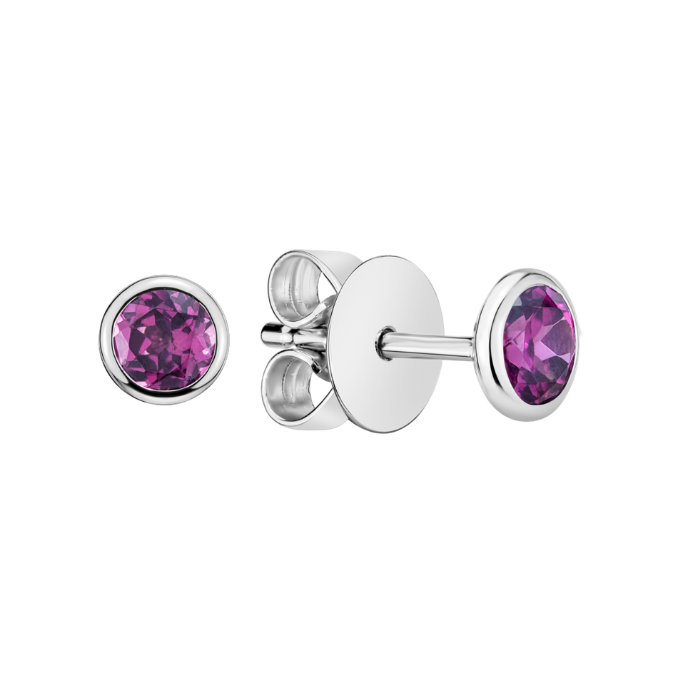 Earrings with Rhodolite Shiny Dots