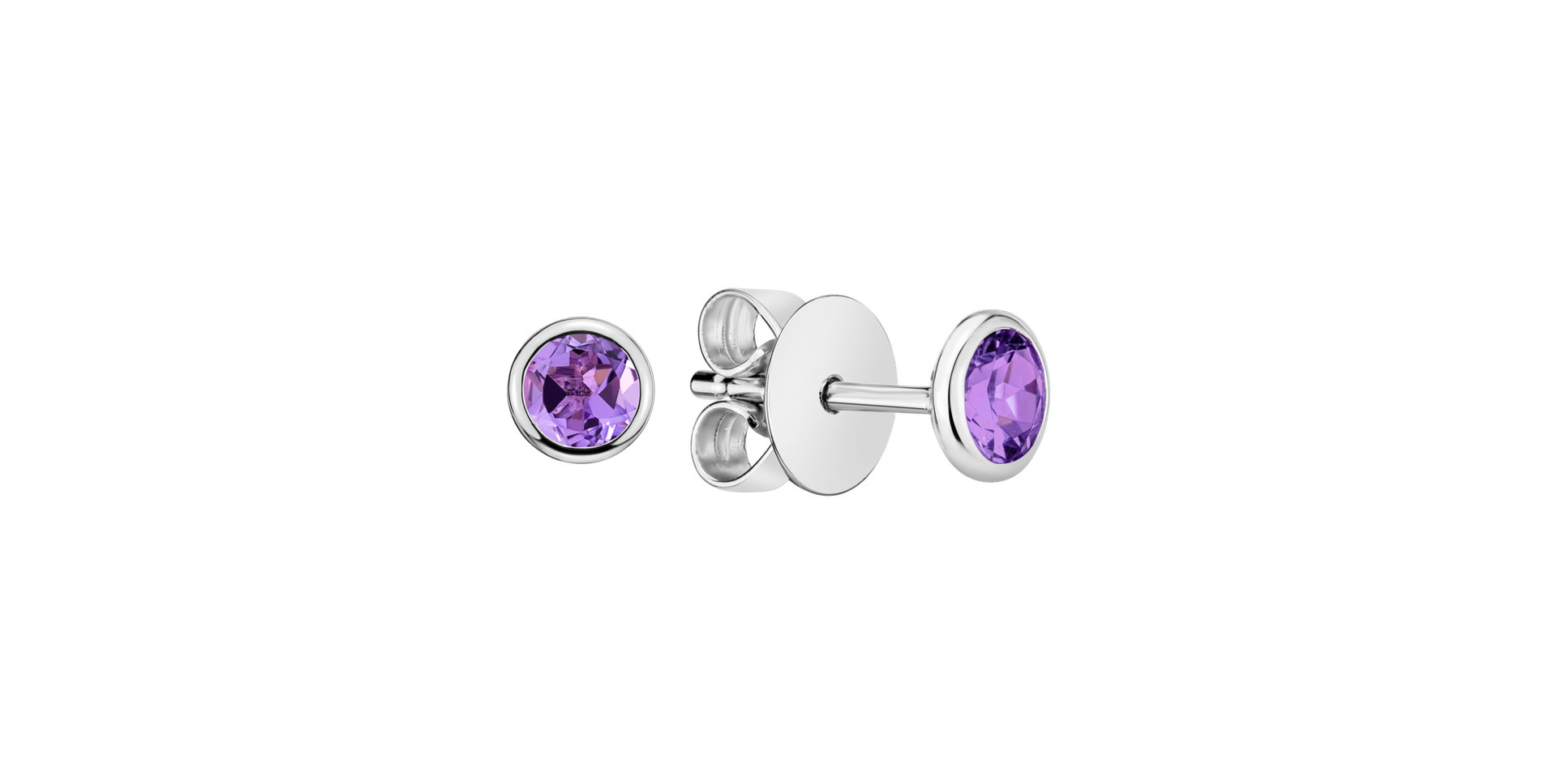 Earrings with Amethyst Neon Dots