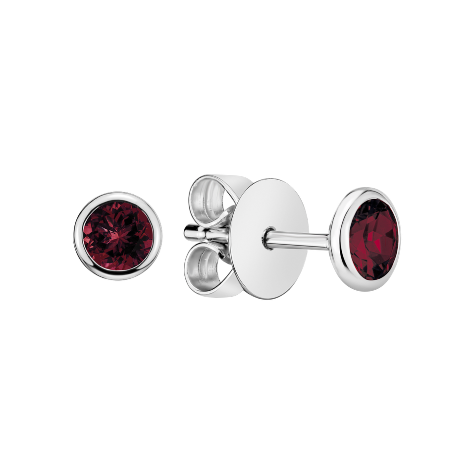 Earrings with Rhodolite Neon Dots