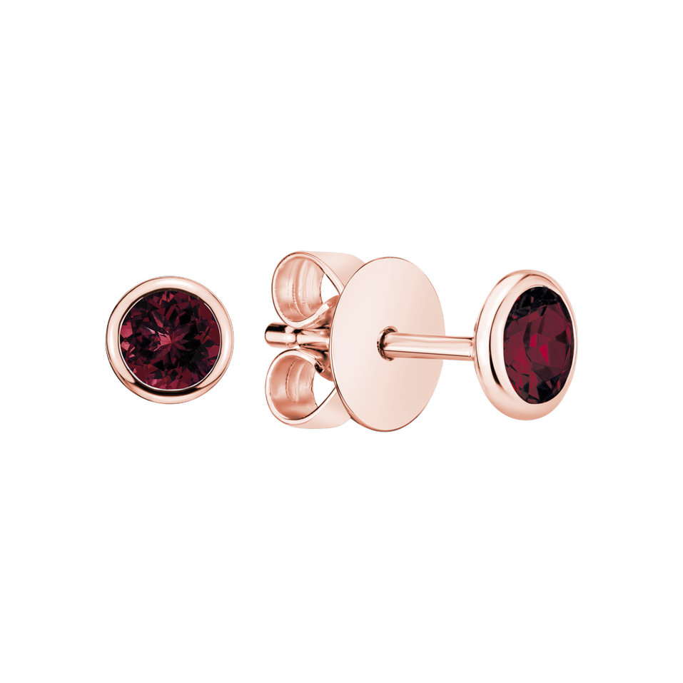 Earrings with Rhodolite Neon Dots