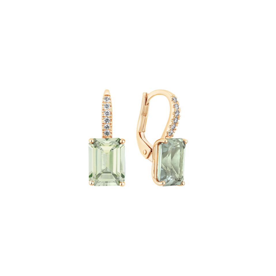 Diamond earrings with Amethyst Mireth