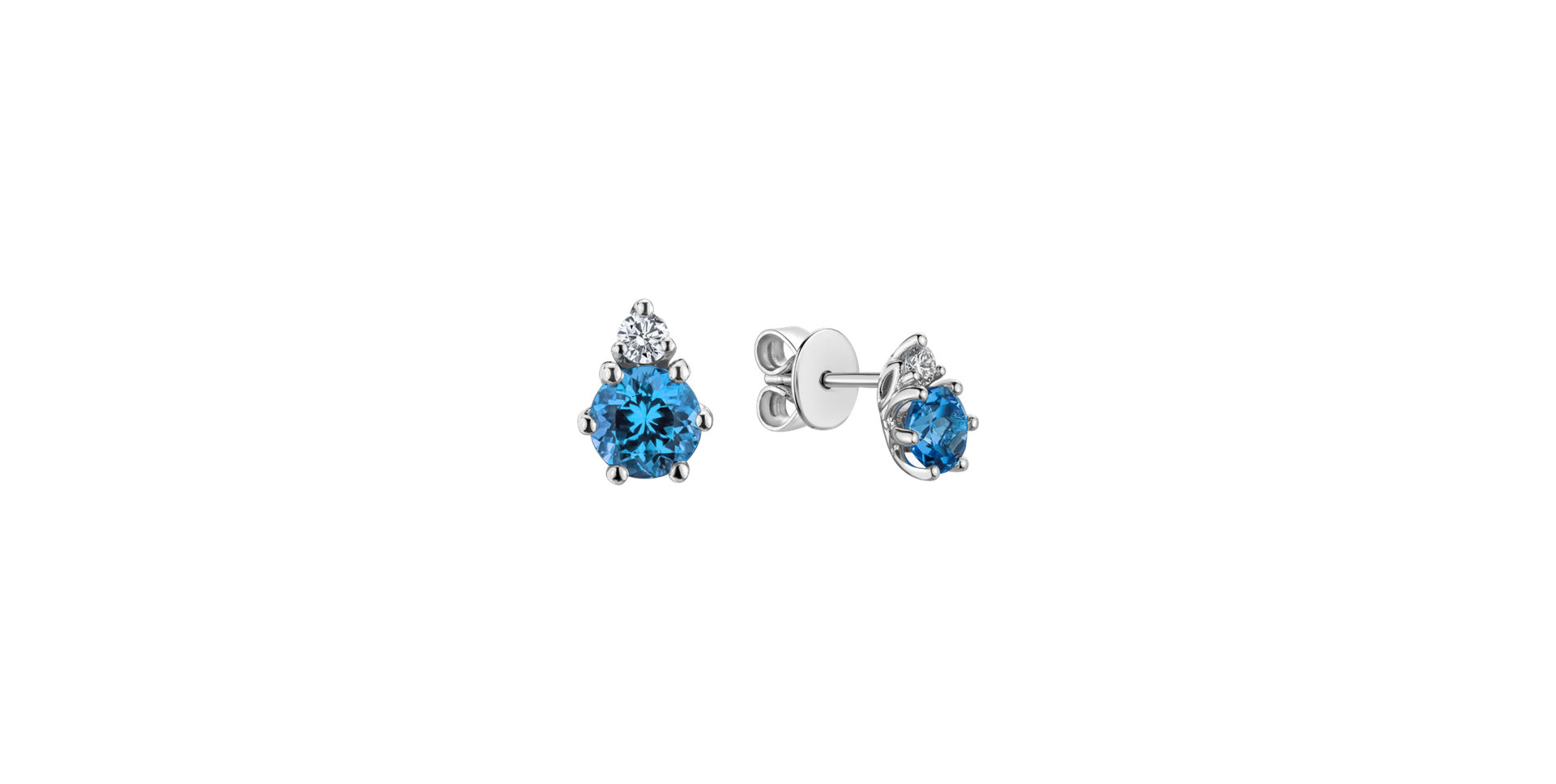 Diamond earrings with Topaz Lux
