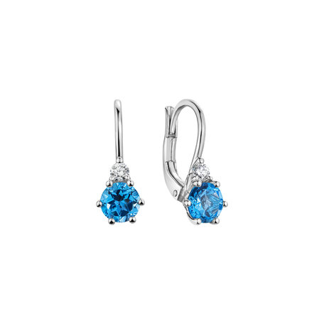 Diamond earrings with Topaz Lux