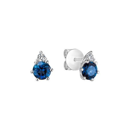 Diamond earrings with Topaz Lux