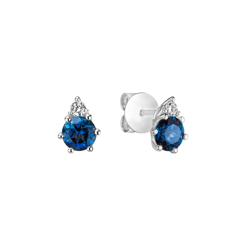 Diamond earrings with Topaz Lux