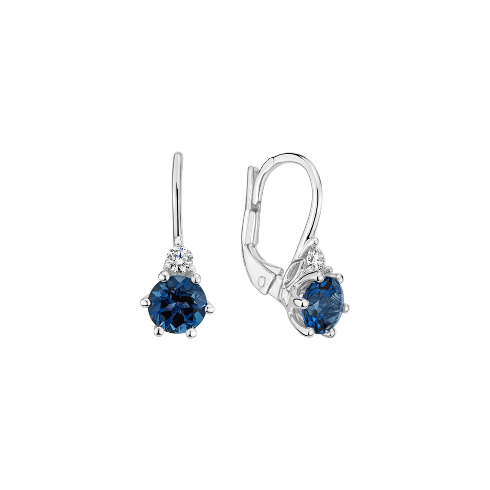 Diamond earrings with Topaz Lux
