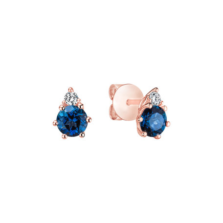 Diamond earrings with Topaz Lux