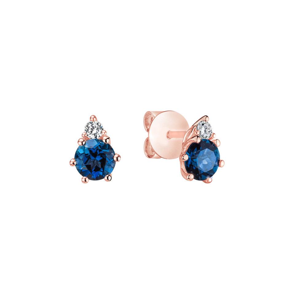 Diamond earrings with Topaz Lux