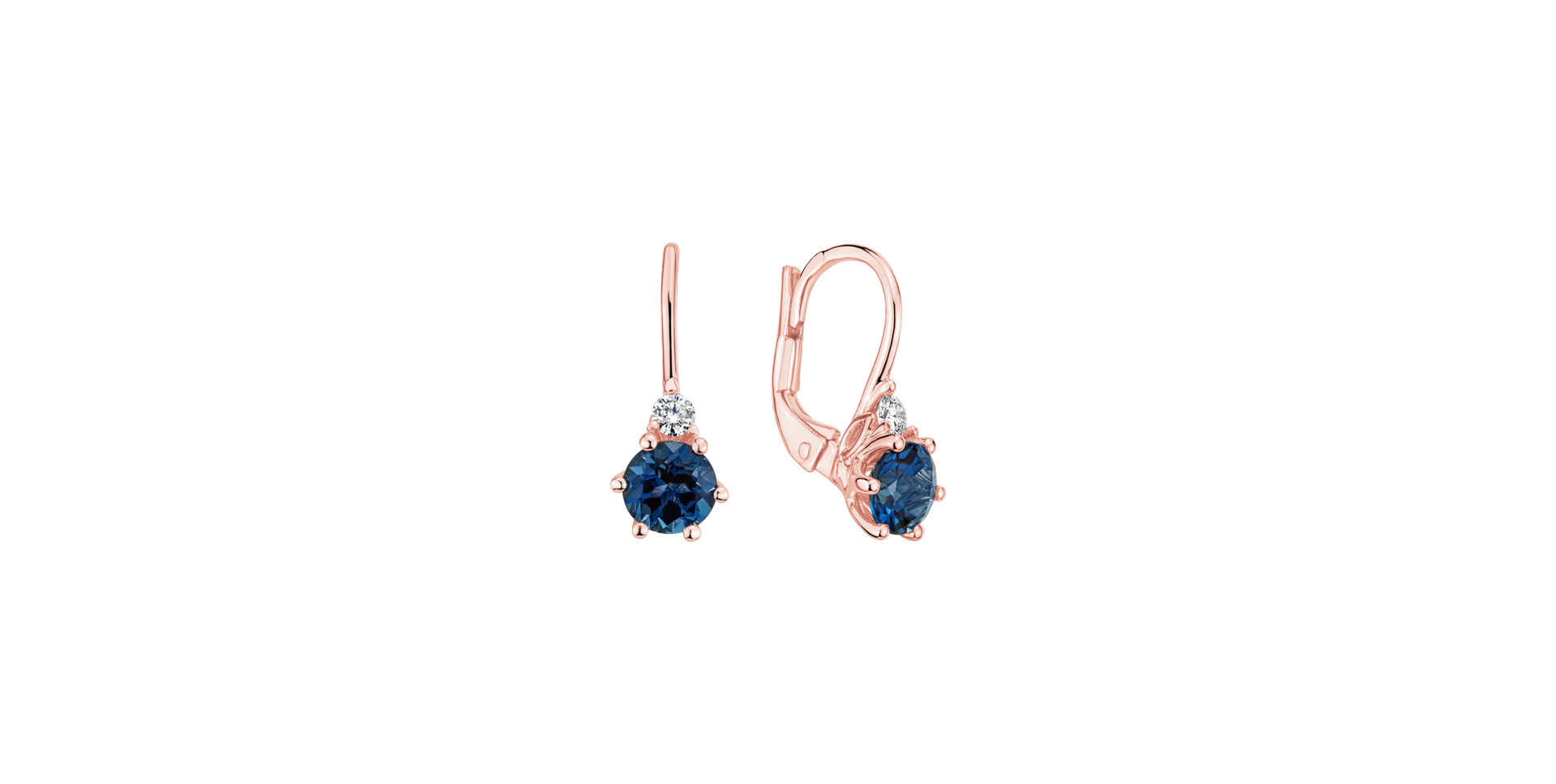 Diamond earrings with Topaz Lux