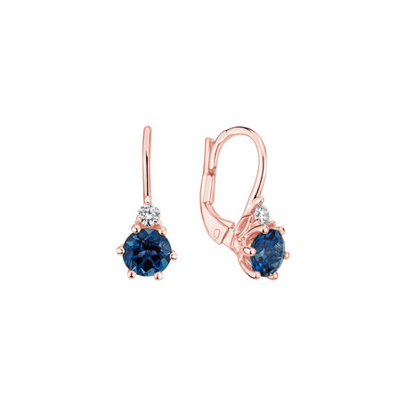 Diamond earrings with Topaz Lux