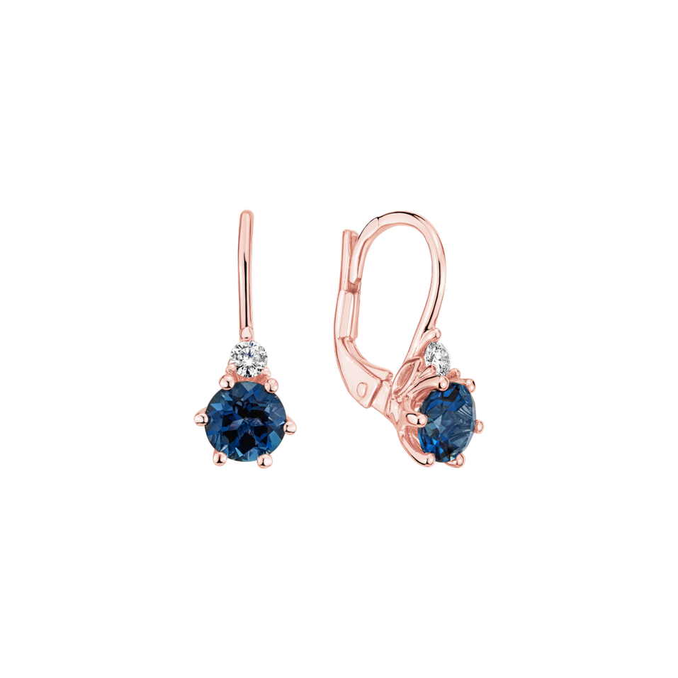 Diamond earrings with Topaz Lux