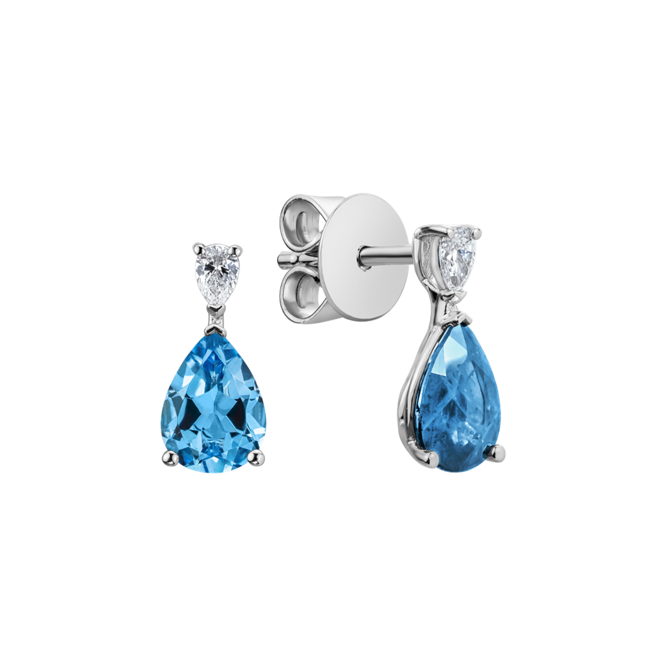 Diamond earrings with Topaz Whispers of Avalon