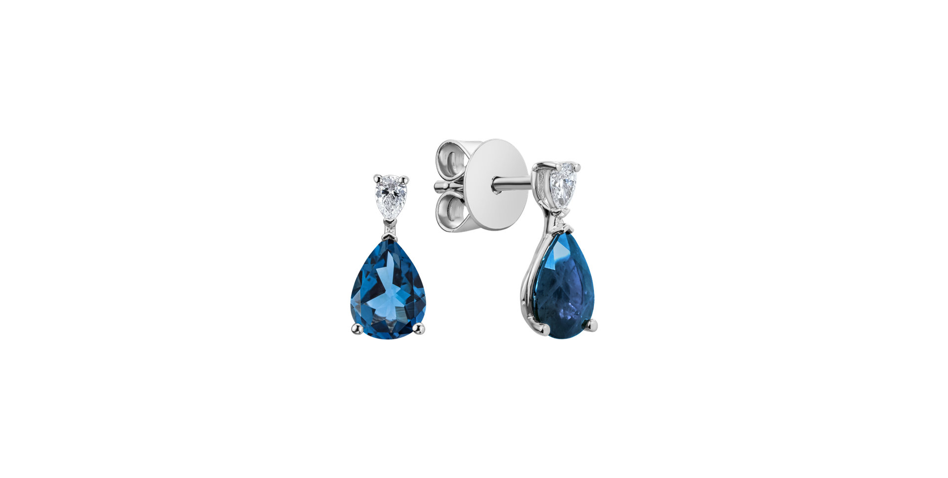Diamond earrings with Topaz Whispers of Avalon