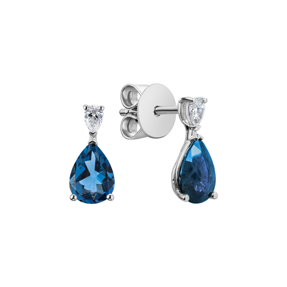 Diamond earrings with Topaz Whispers of Avalon