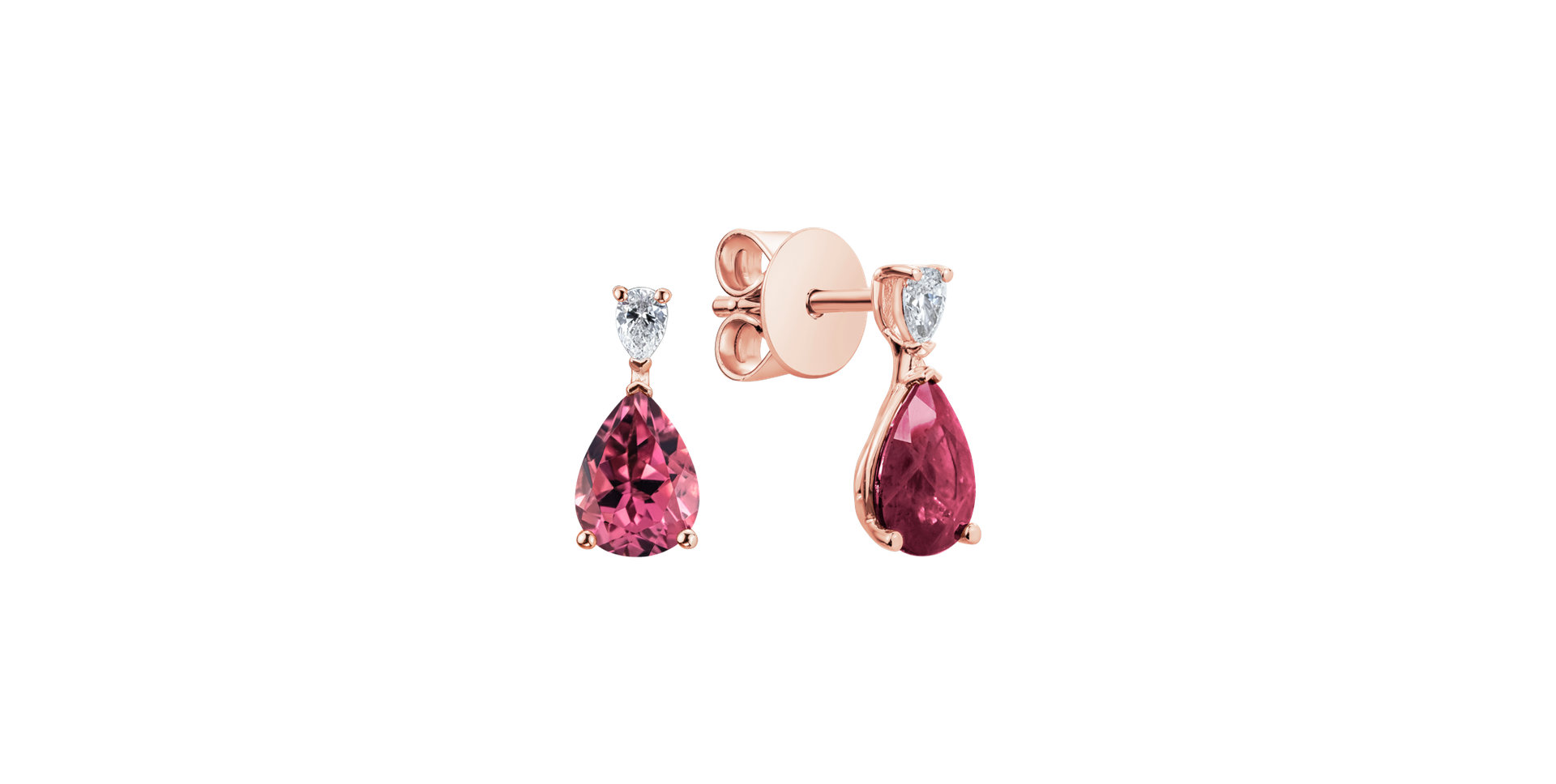 Diamond earrings with Tourmaline Whispers of Avalon