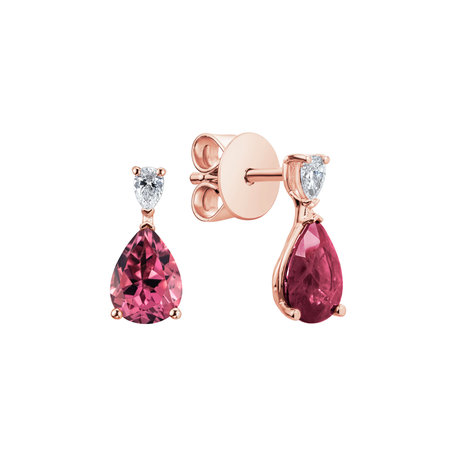 Diamond earrings with Tourmaline Whispers of Avalon
