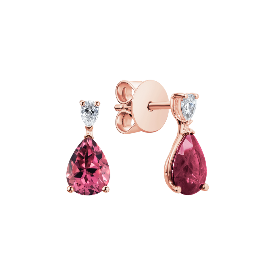 Diamond earrings with Tourmaline Whispers of Avalon