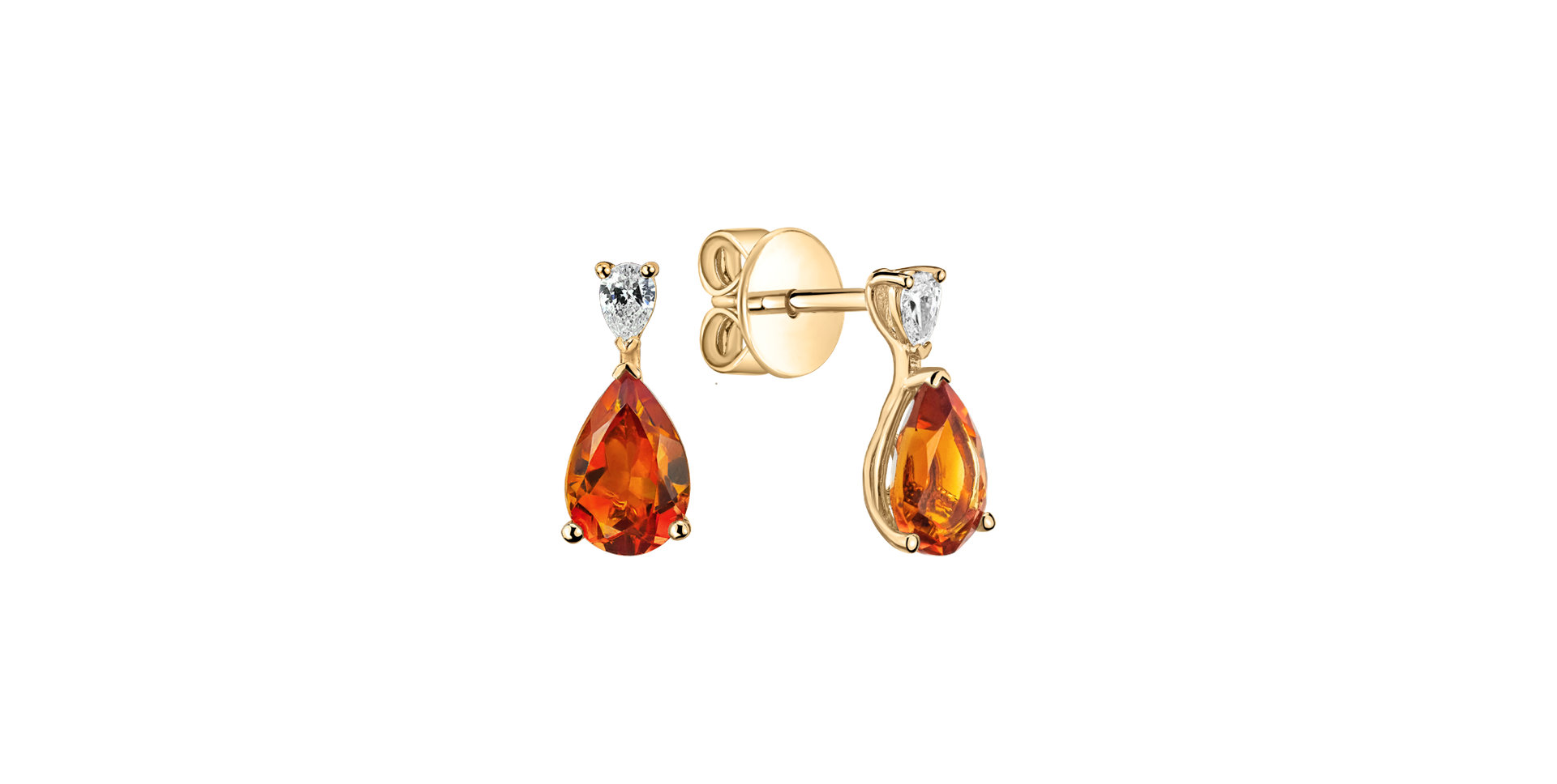 Diamond earrings with Citrine Whispers of Avalon