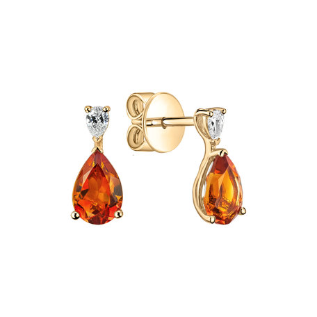 Diamond earrings with Citrine Whispers of Avalon