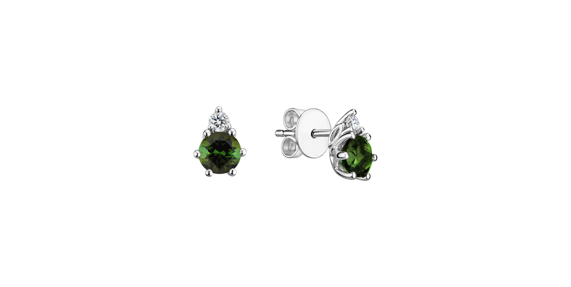 Diamond earrings with Tourmaline Lux
