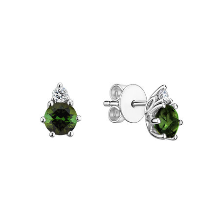 Diamond earrings with Tourmaline Lux