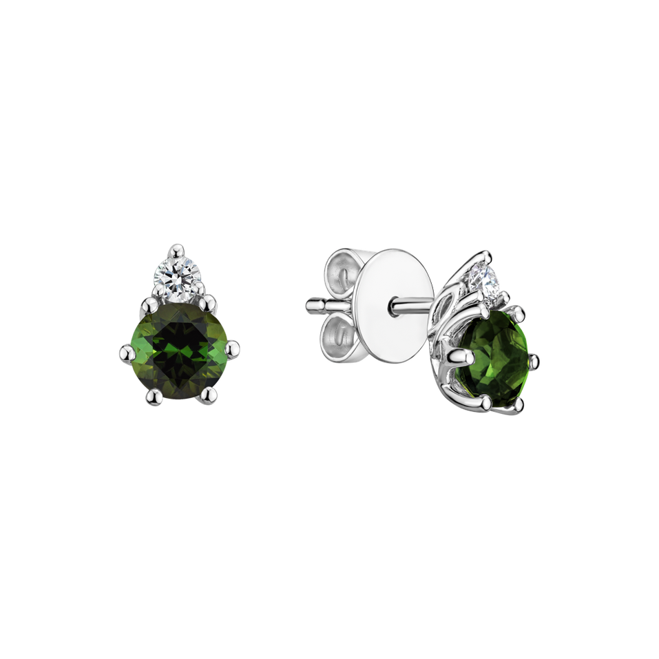 Diamond earrings with Tourmaline Lux