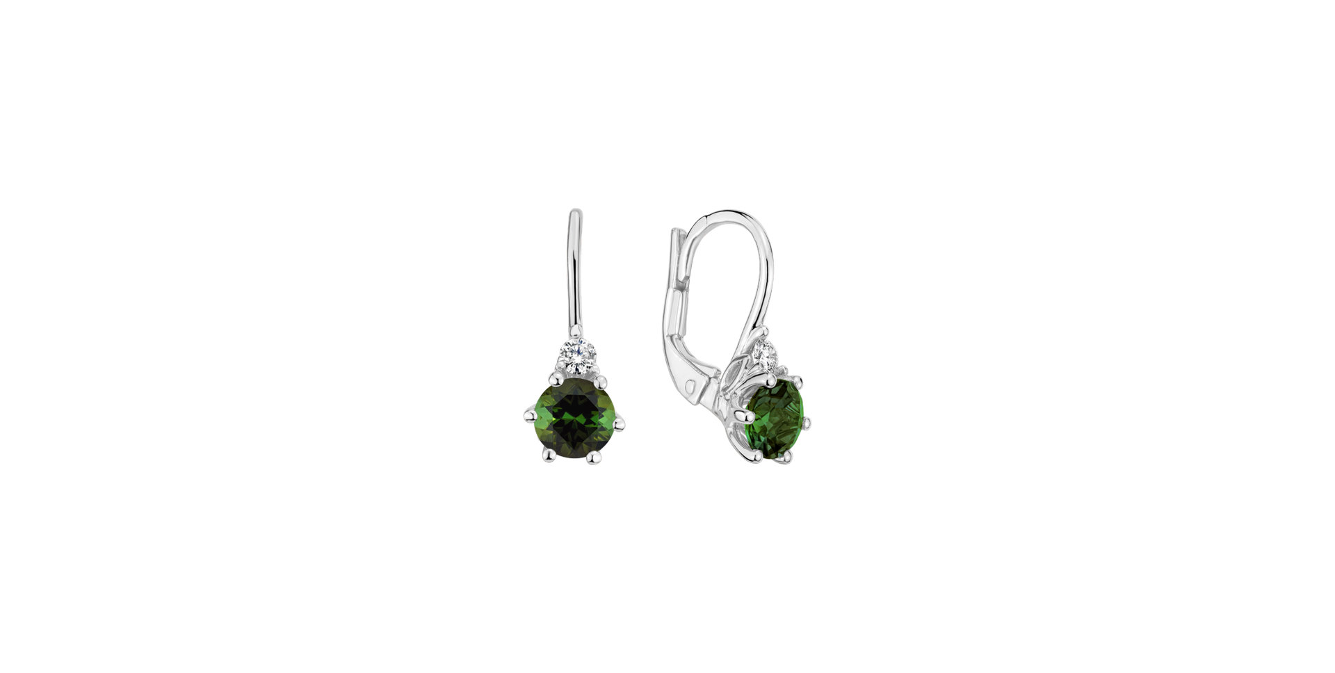 Diamond earrings with Tourmaline Lux