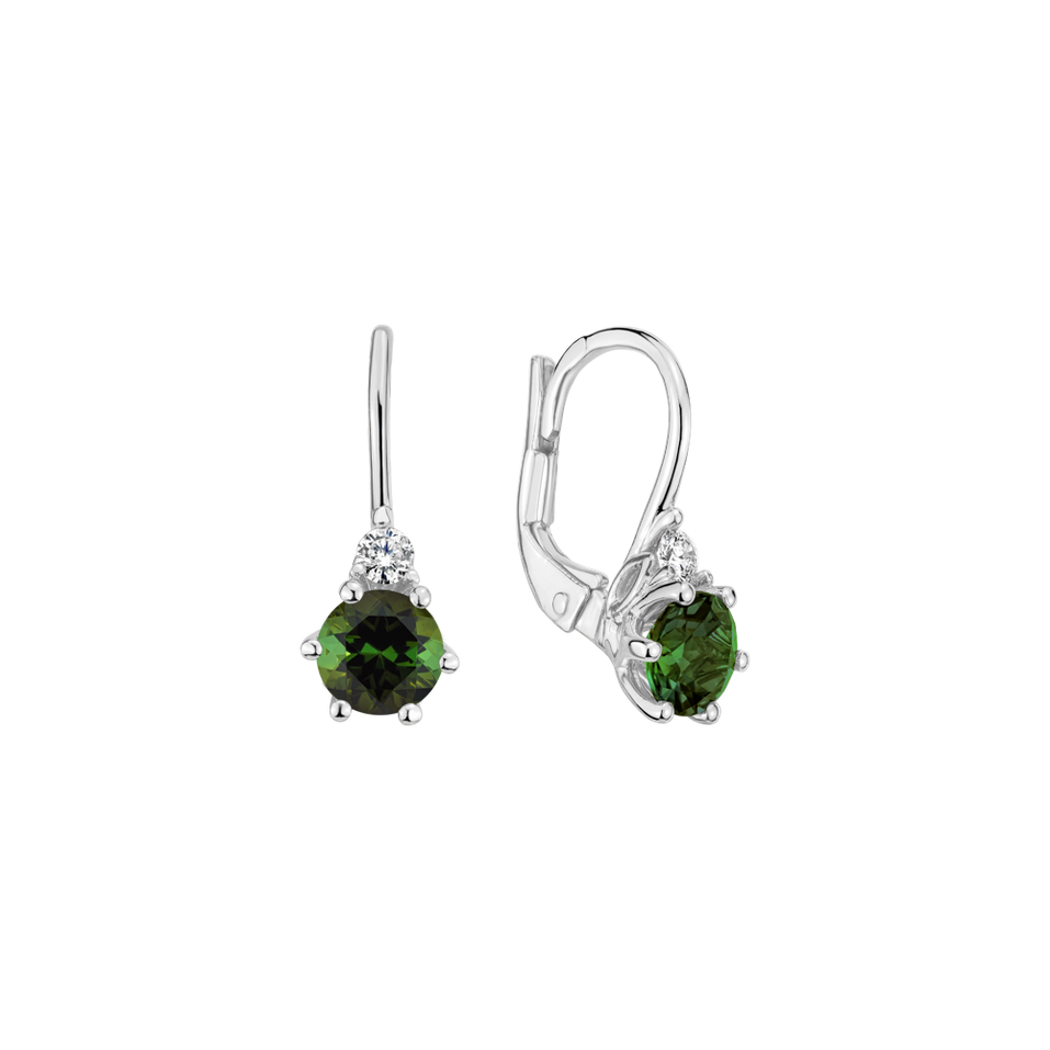 Diamond earrings with Tourmaline Lux