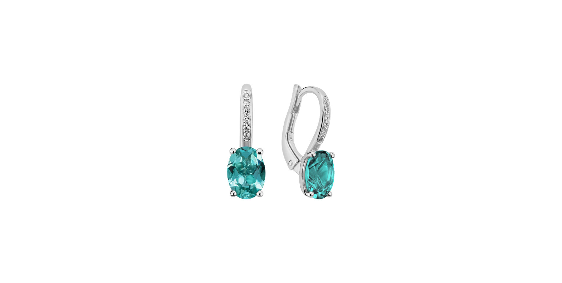 Diamond earrings with Apatite Lucrezia