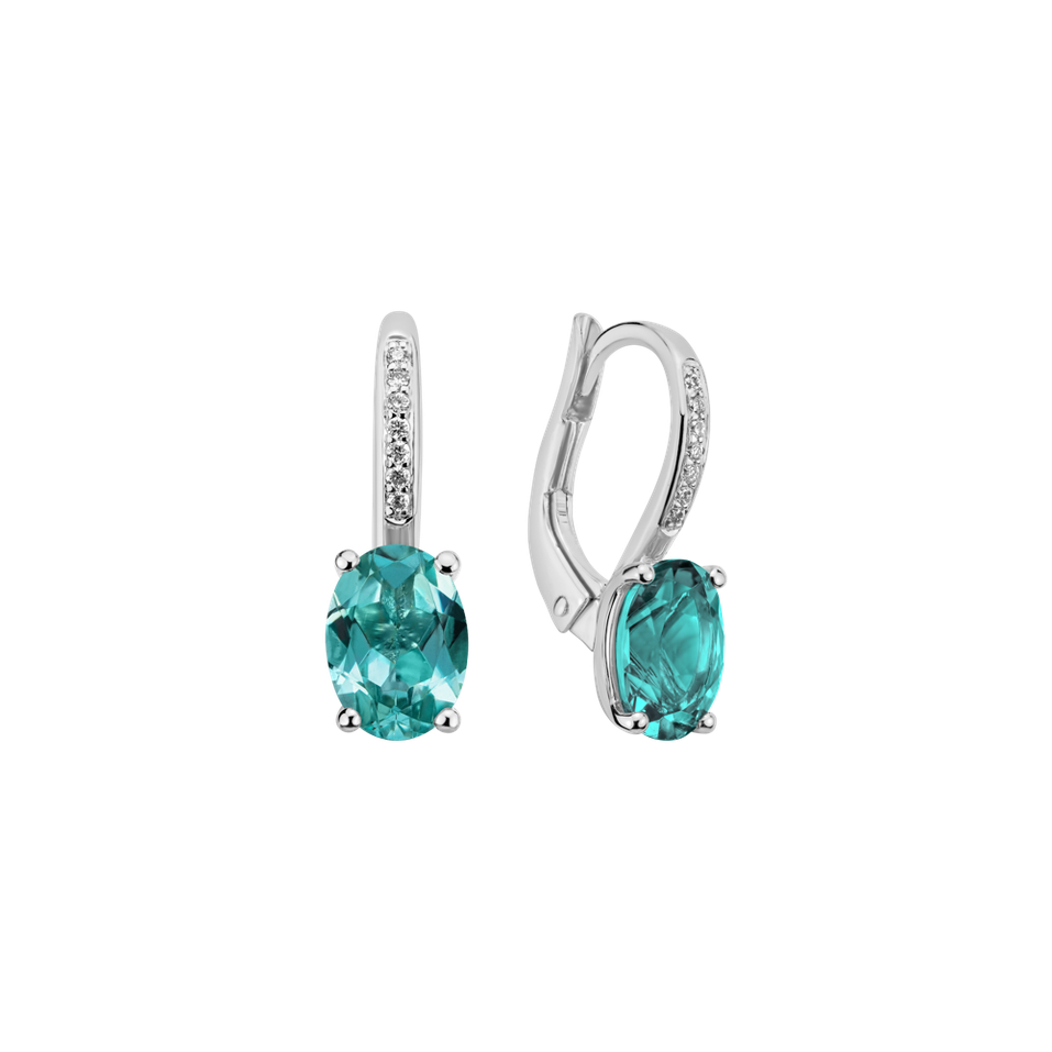 Diamond earrings with Apatite Lucrezia