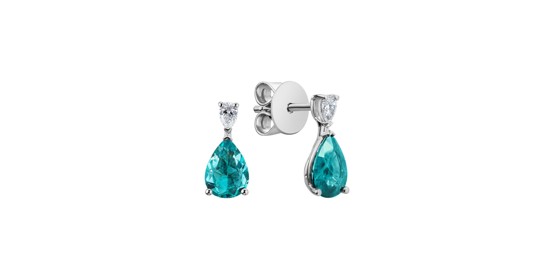 Diamond earrings with Apatite Whispers of Avalon